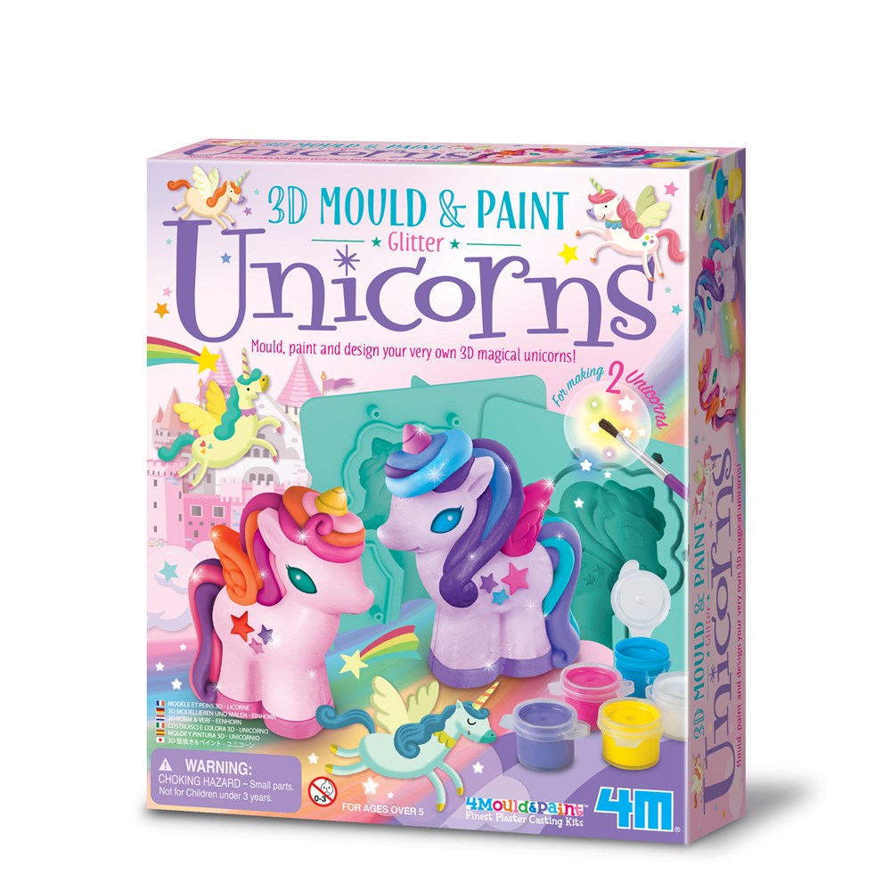4M - Mould &amp; Paint - 3D Glitter Unicorns