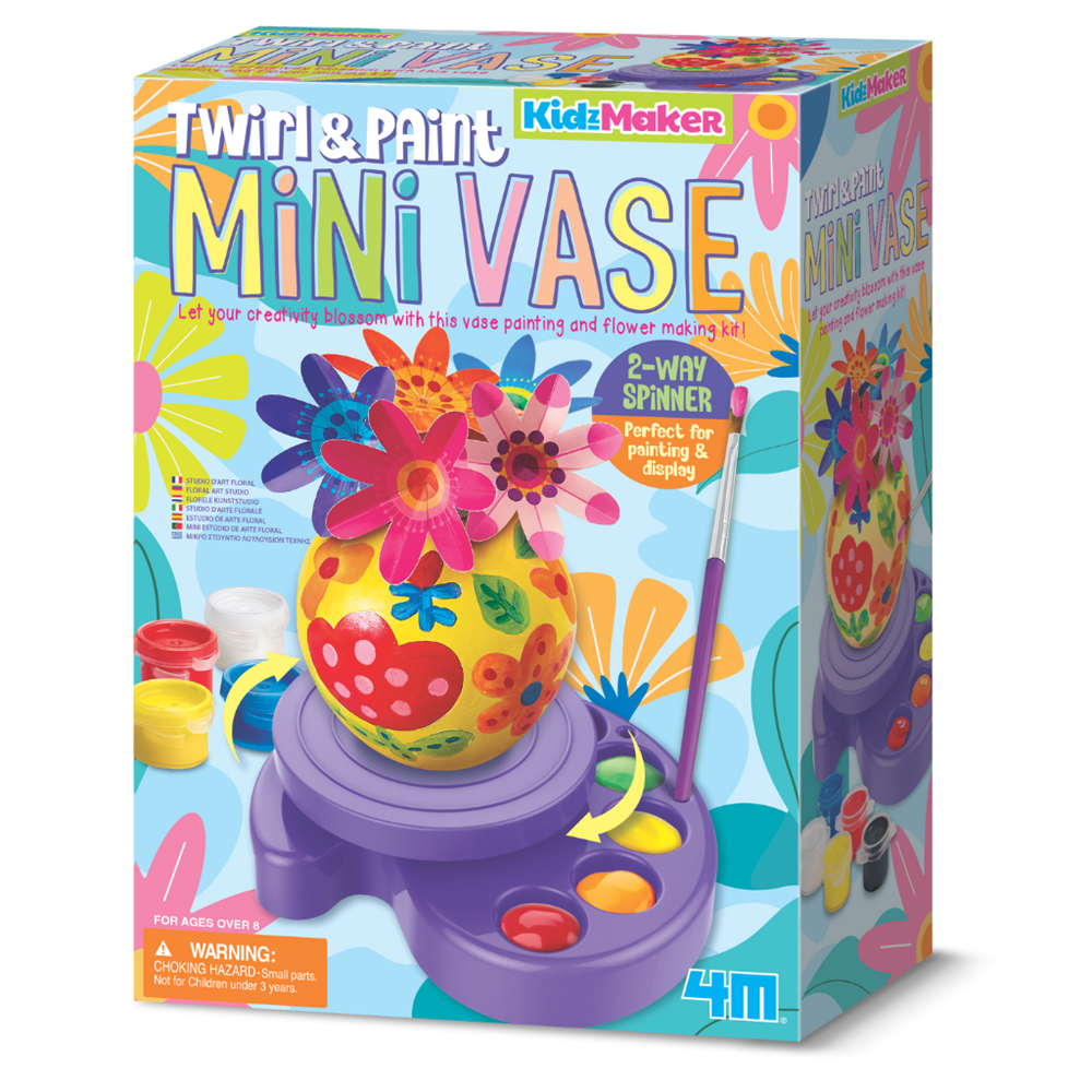 4M - KidzMaker - Twirl & Paint Mini Vase