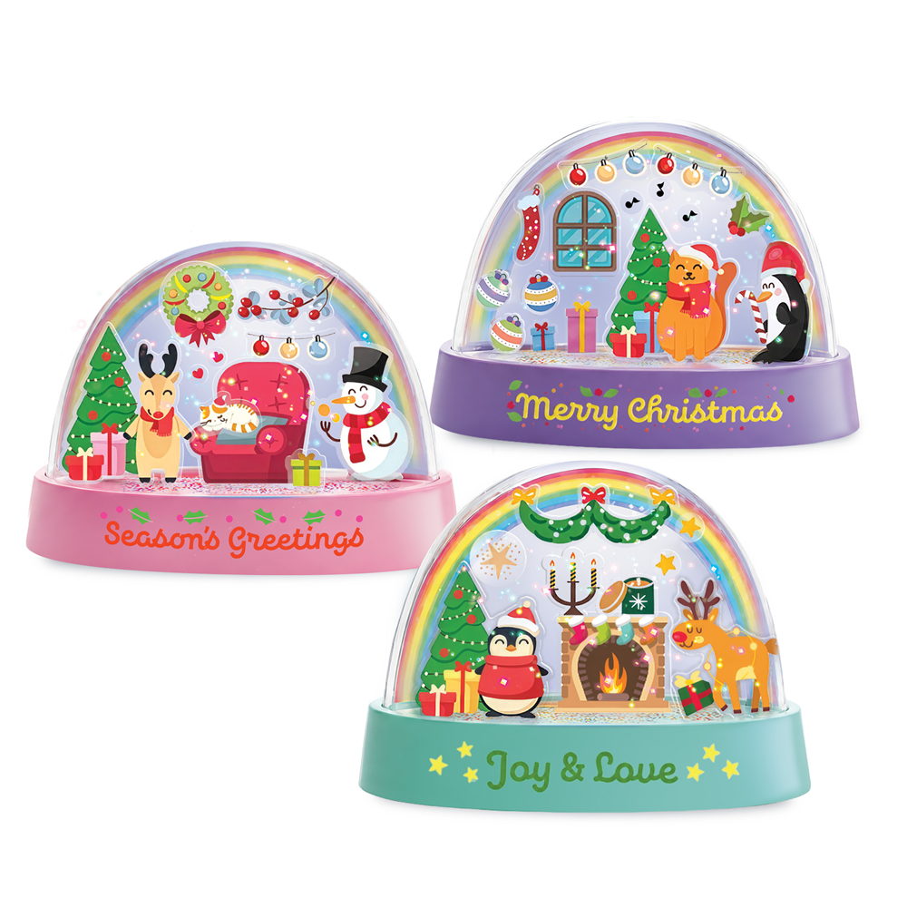 4M - KidzLabs - Glitter Snow Domes Christmas