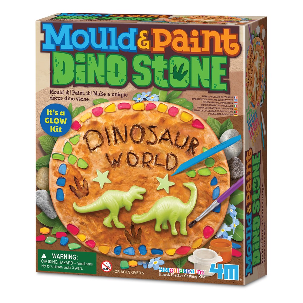 4M - KidzMaker - Mould &amp; Paint Dino Stone