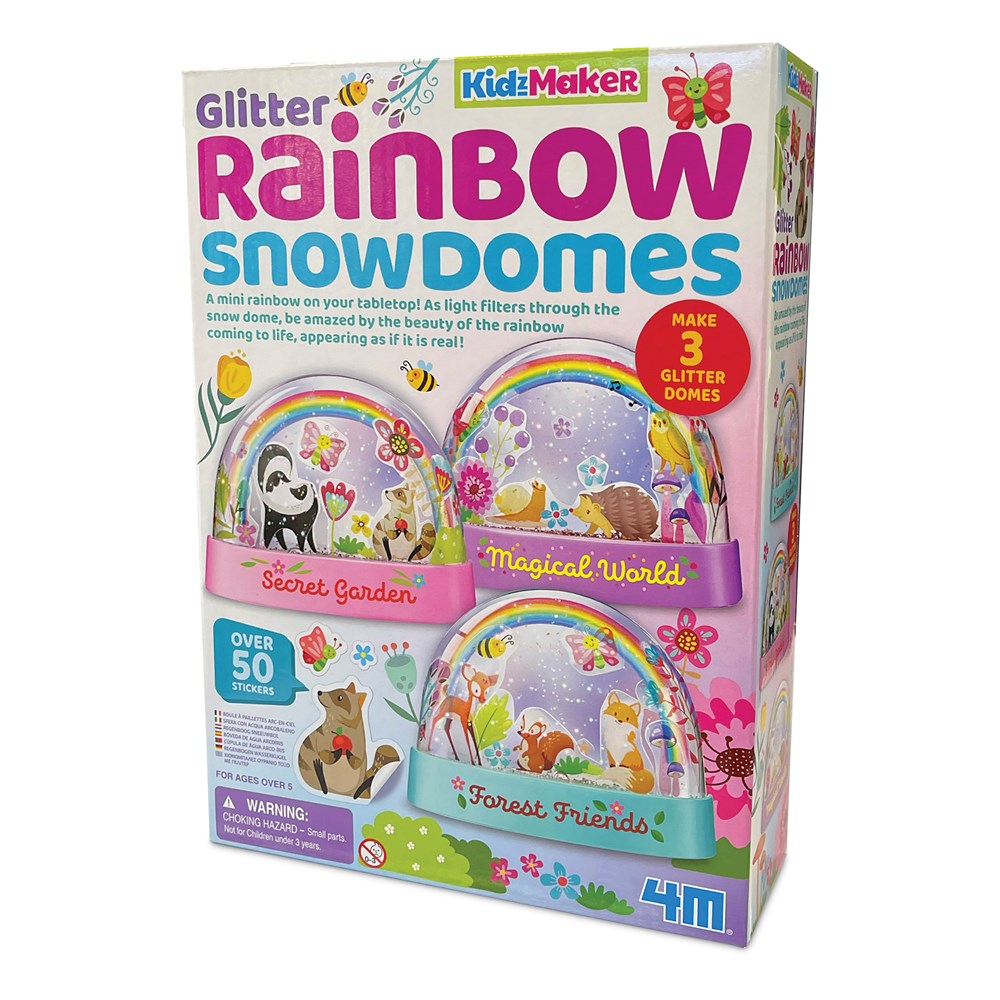 4M - KidzMaker - Mini Glitter Rainbow Water Domes